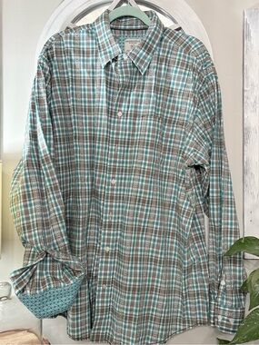 Panhandle Rough Stock Plaid Shirt Country Western Sz Xl EUC
